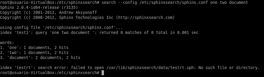 instalar sphinx search engine en Ubuntu searchd