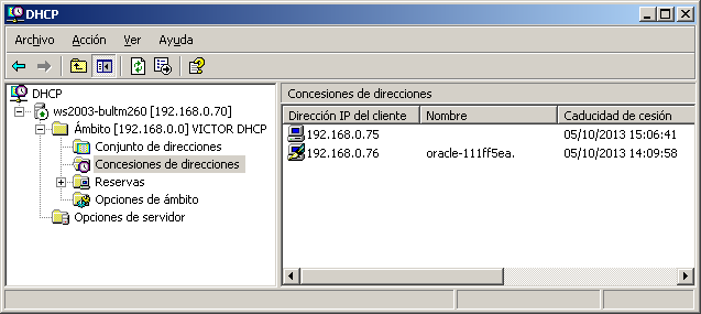 Servidor DHCP en Windows Server 2003