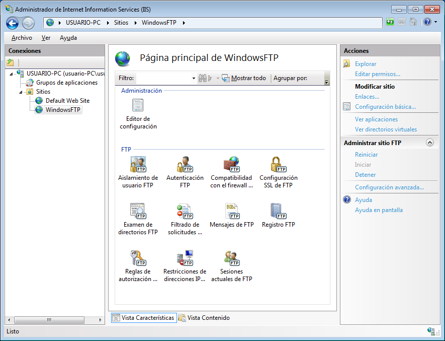 Servidor FTP en Windows 7