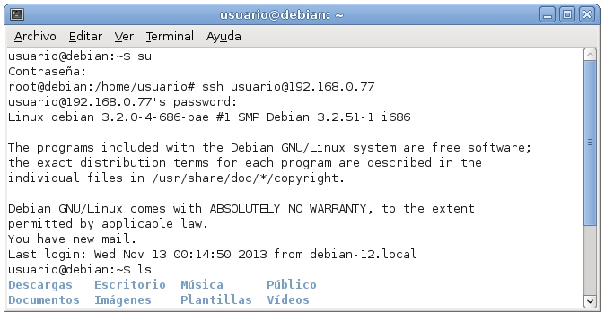 Servidor SSH en Debian Wheezy